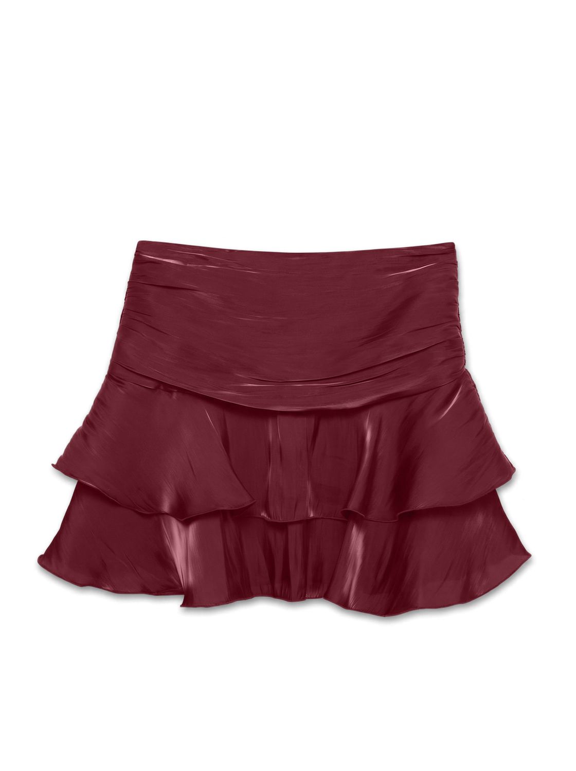 Vmpolly Hw Layer Short Skirt Wvn Burgunder