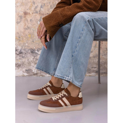 SNEAKERS W/STRIPES Camel