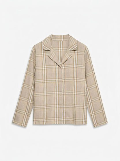Vmnora Flannel Nightwear Shirt Grå
