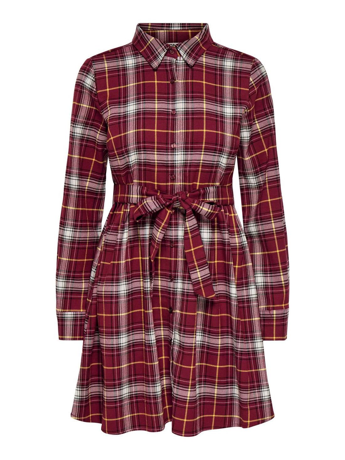 Onlwren Check Short Dress Wvn Burgunder