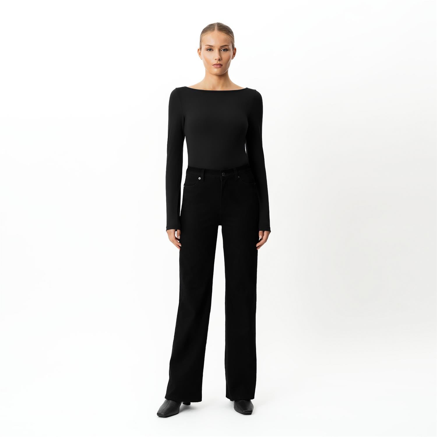 Soft Boatneck Long-sleeve Svart