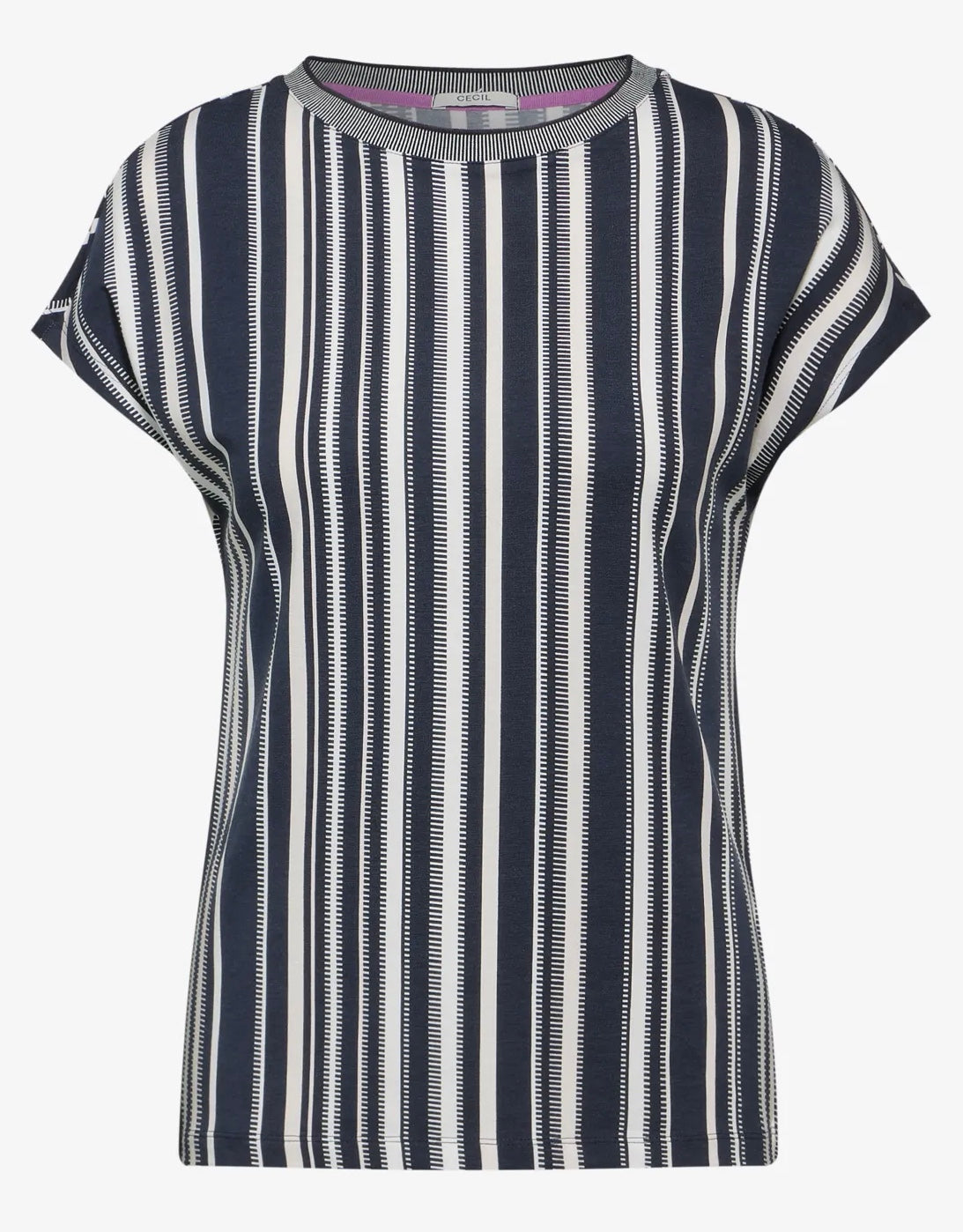 Stripe t-shirt with new rib Blå