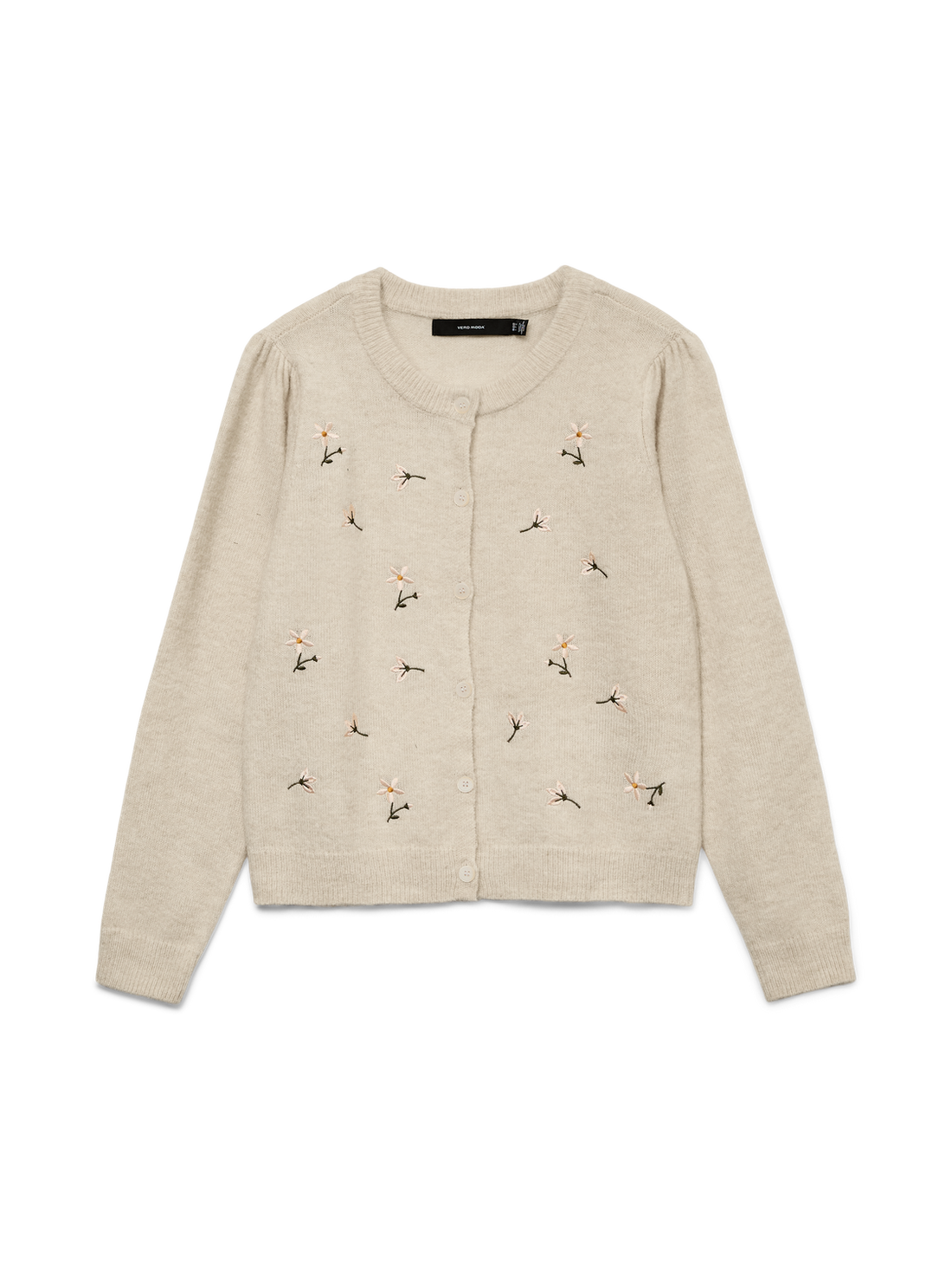 Vmfiorella Emb Ls O-Neck Short Card Boo Beige