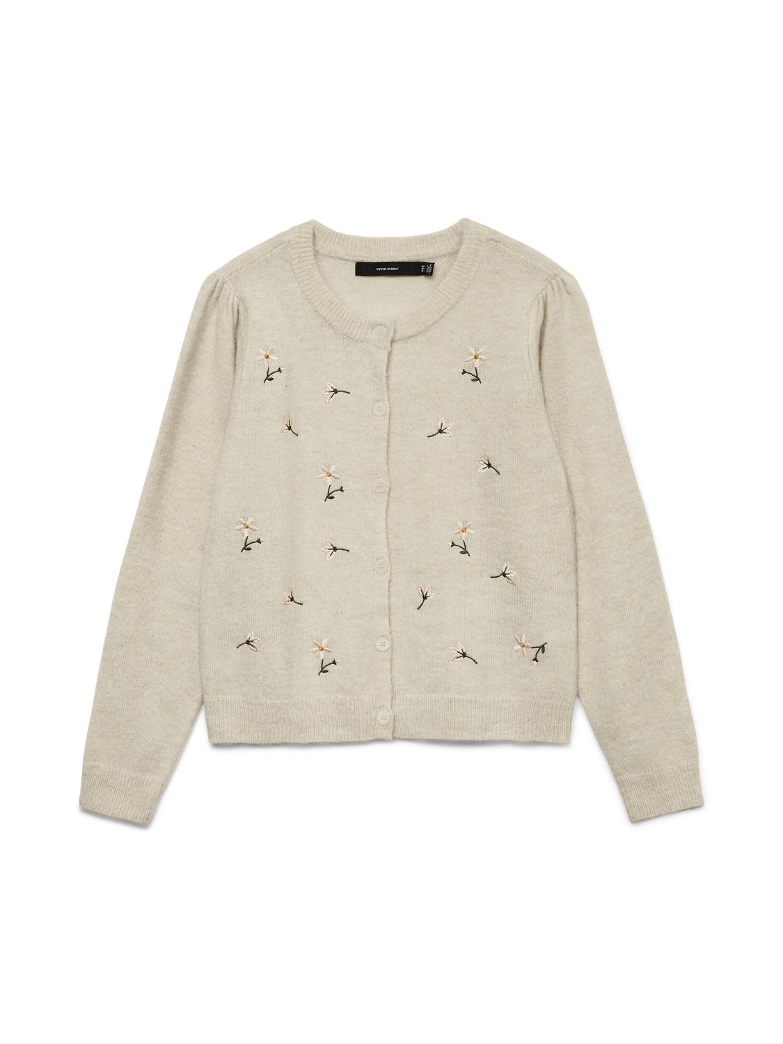 Vmfiorella Emb Ls O-Neck Short Card Boo Beige