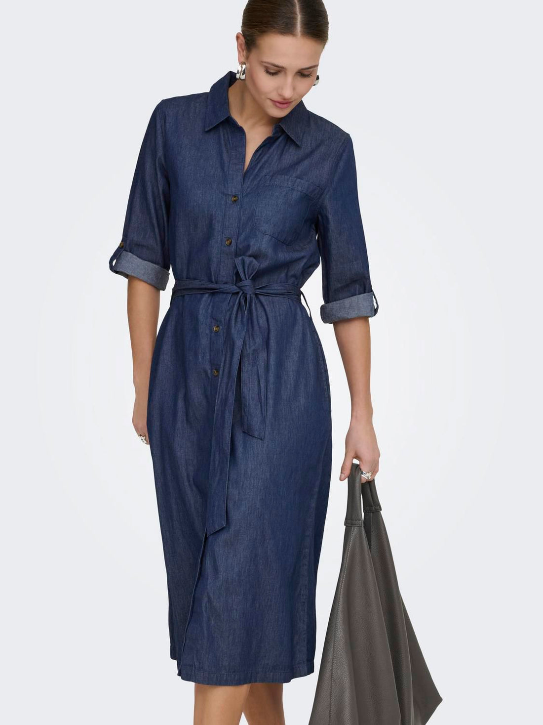 Jdykai 3/4 Midi Shirt Dress Wvn Dia Blå