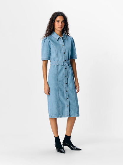 OBJCAROL DENIM DRESS REP Lyseblå