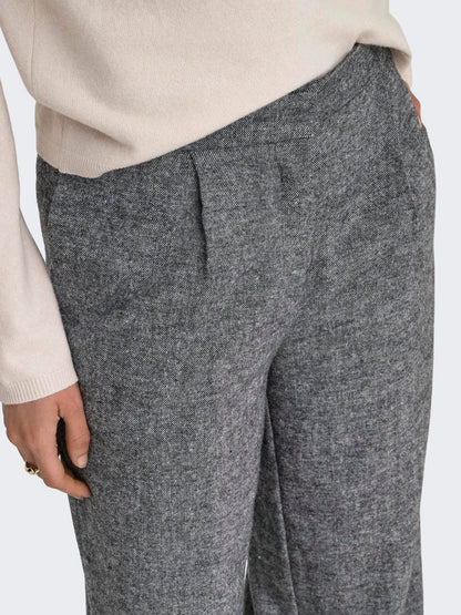 Onlbekka Life Hw Wide Wool Look Pant Tlr Grå