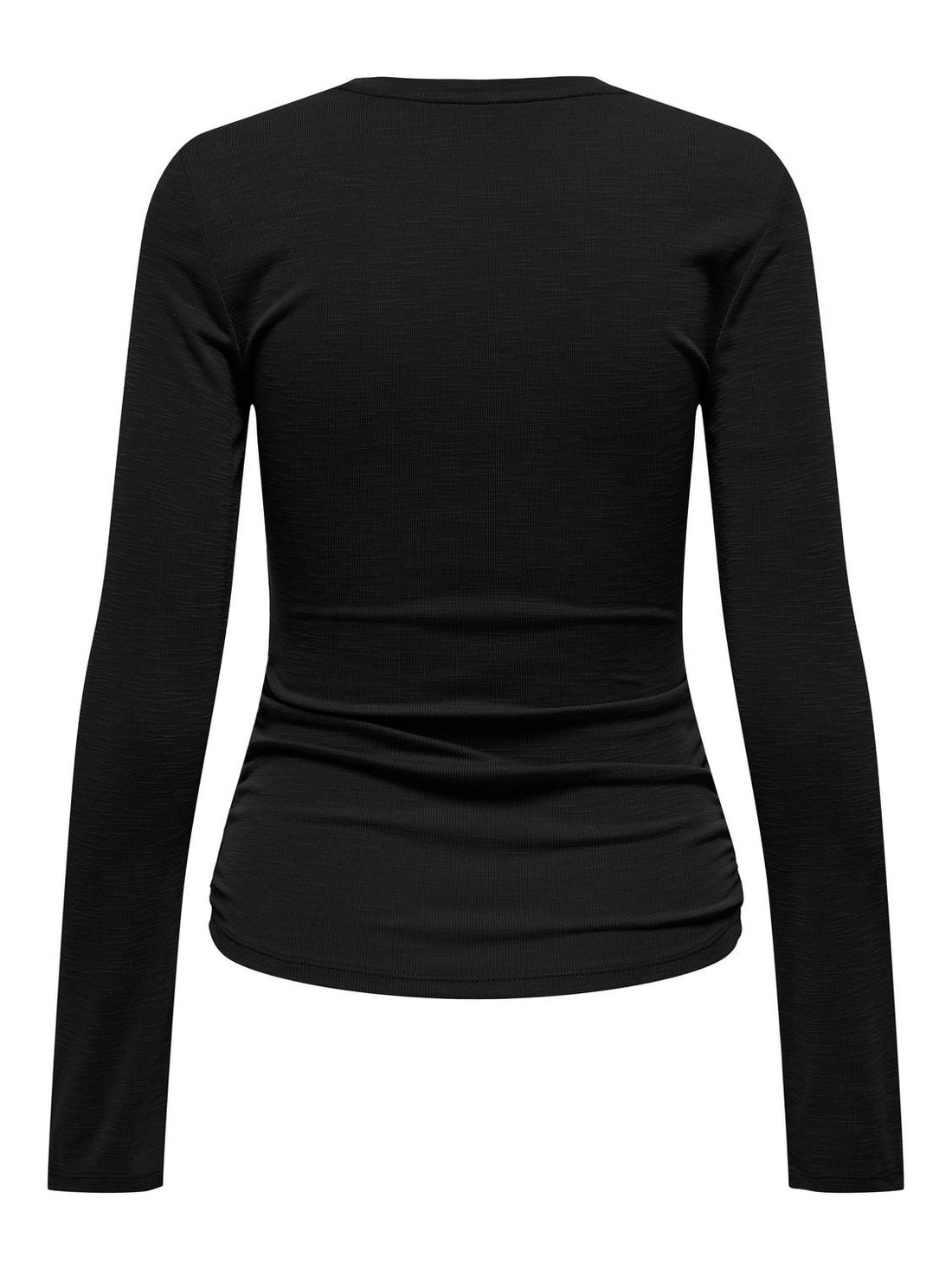 Onlfree Life L/s Slub Rib Top Jrs Svart
