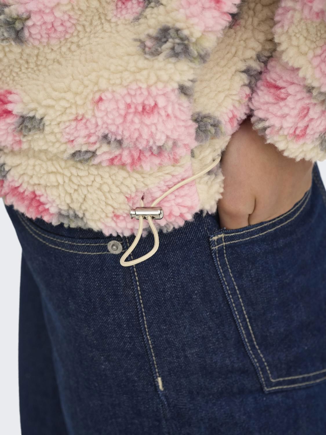 Onlnew Janne L/s Half Zip Box Swt Grå