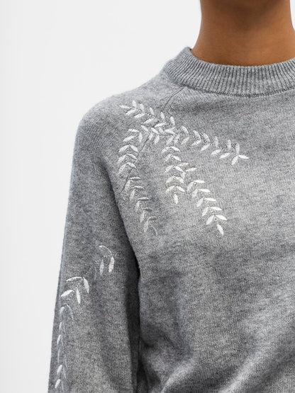 Objlaney Rubin Ls Pullover Noos Mellomgrå