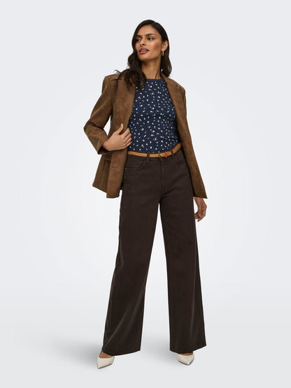 Jdylucky S/s O Neck Top Jrs Noos Blå