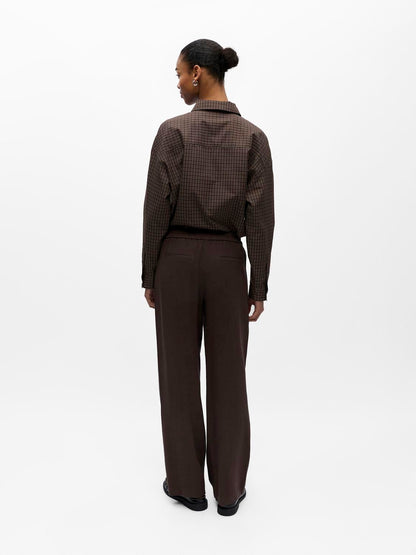 Objsanne Aline Wide Pant Noos Brun