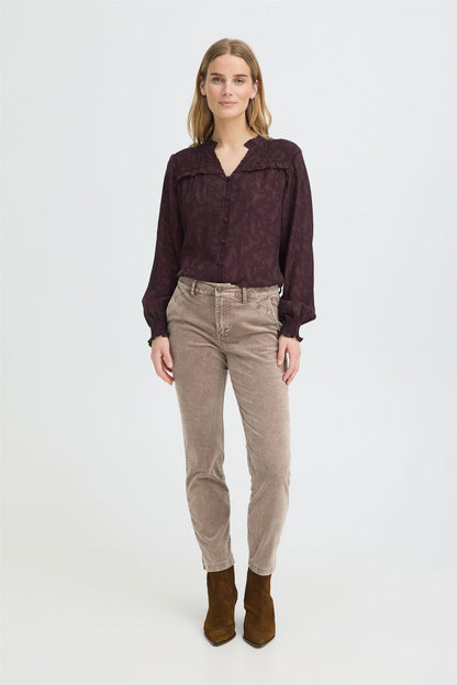 Pzfiba Hw Pant Skinny Leg Brun