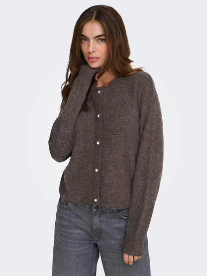 Jdylumi L/s Button Cardiga Knt Noos Grå