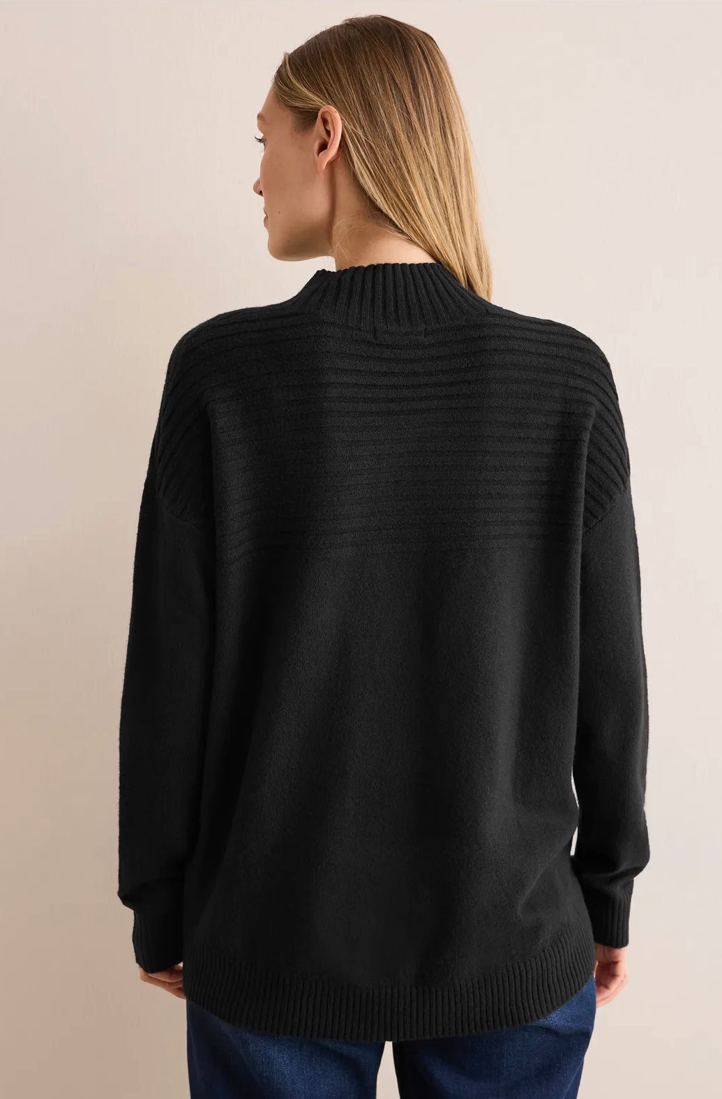 STRUCTURE MIX TURTLE NECK Svart