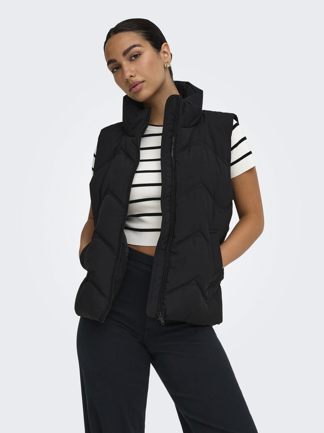Jdypower Short Waistcoat Otw Hab Sort