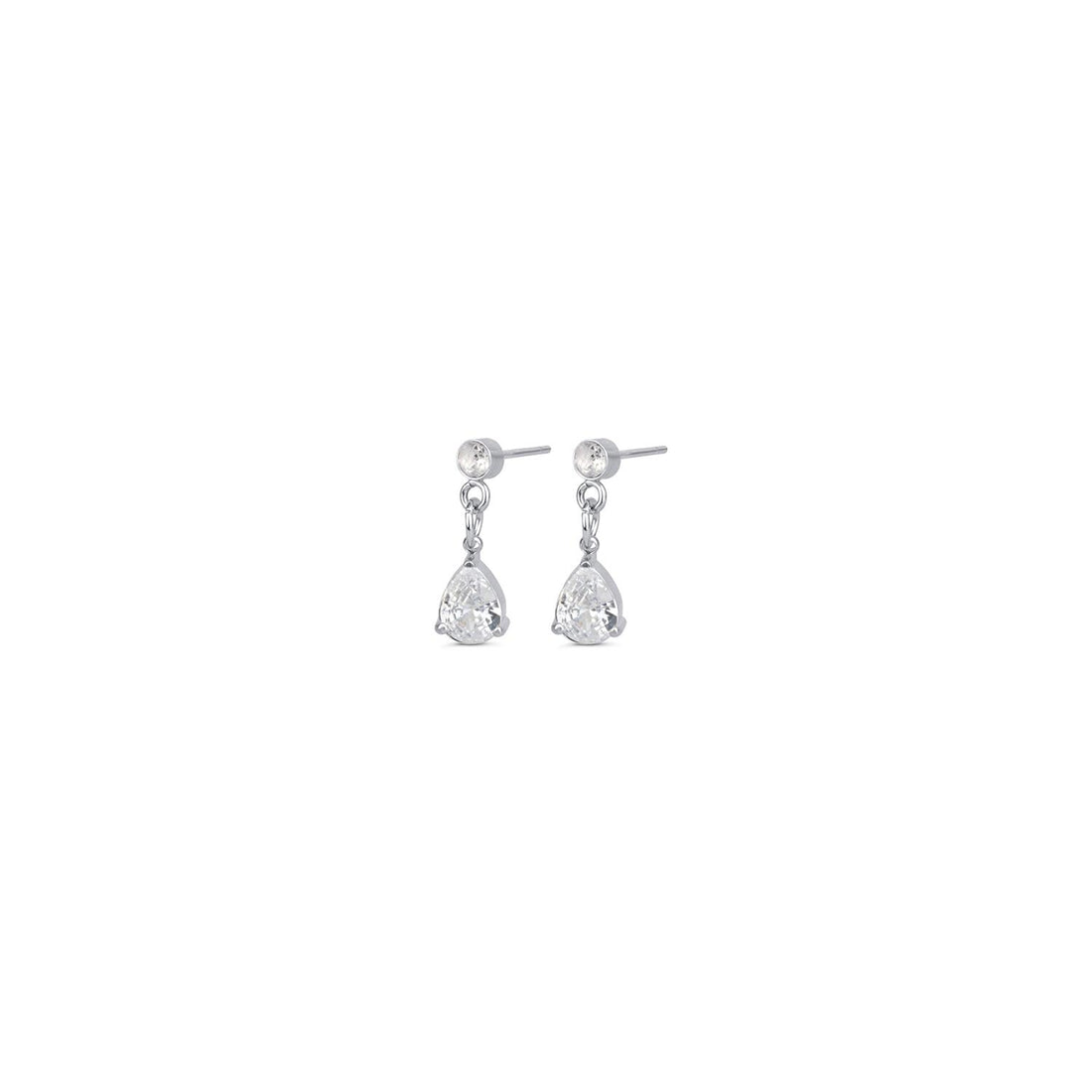 Roslyn - Crystal Stud Earrings Stainless Steel Sølv