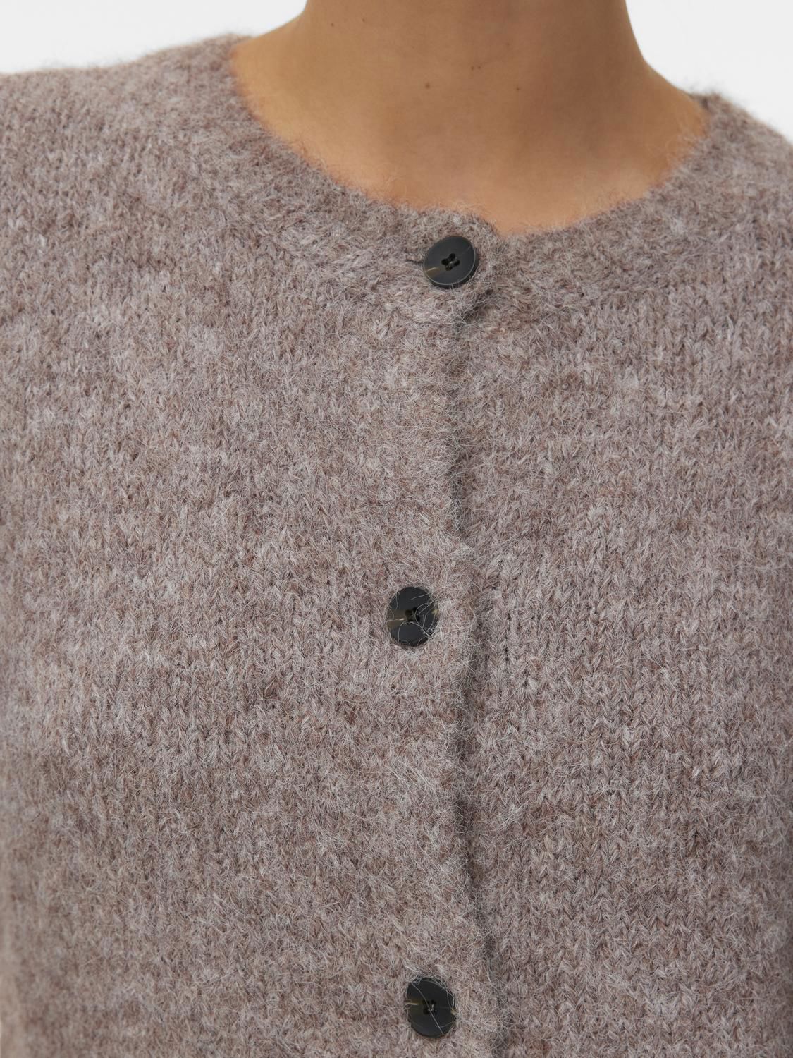 Vmnovah Ls O-Neck Button Cardi Ga Noos Brun