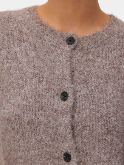Vmnovah Ls O-Neck Button Cardi Ga Noos Brun