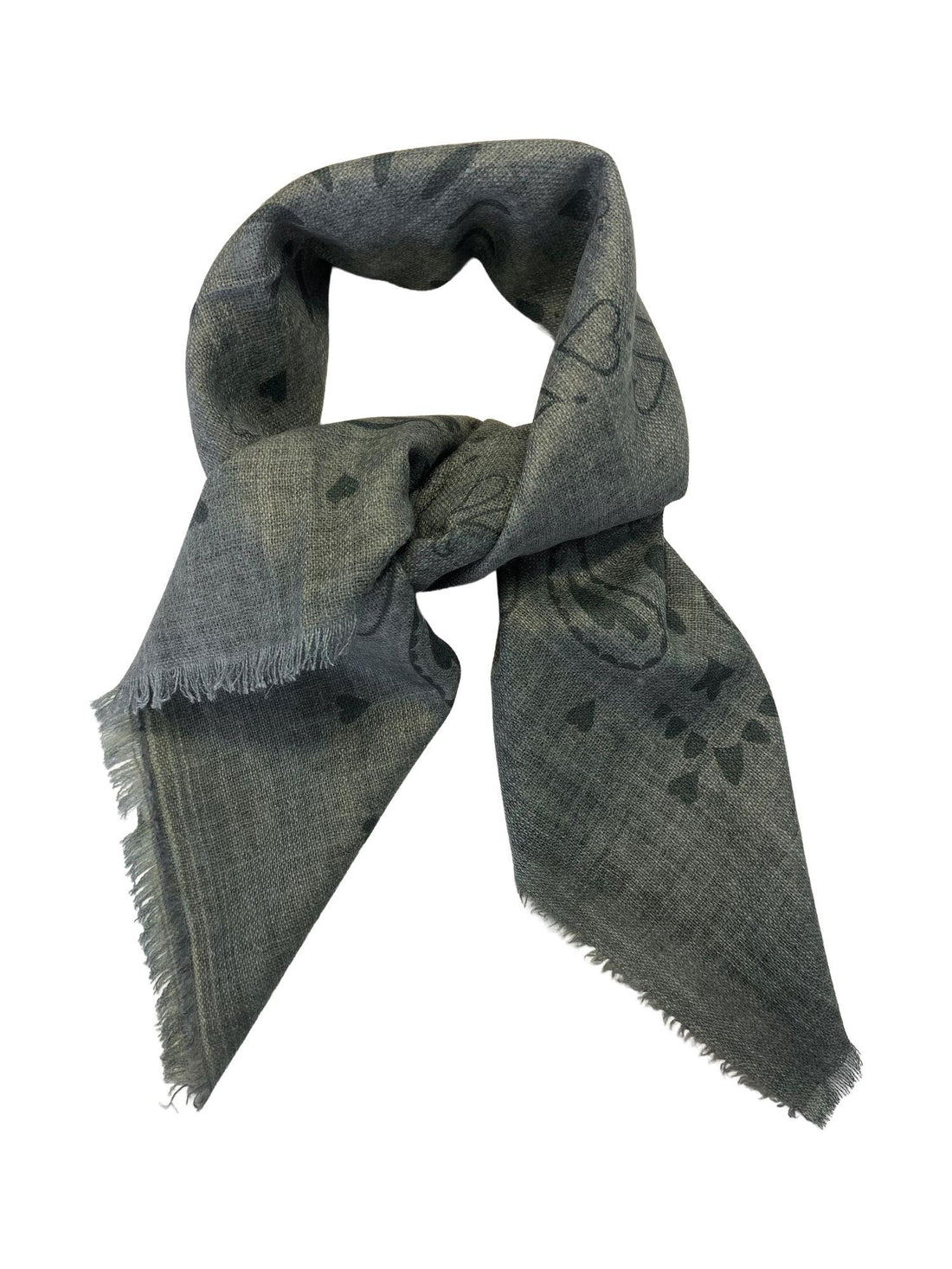Skjerf Mønstert 85x85 Mørk Grønn New