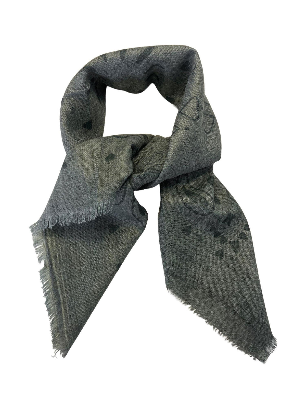 Skjerf Mønstert 85x85 Mørk Grønn New