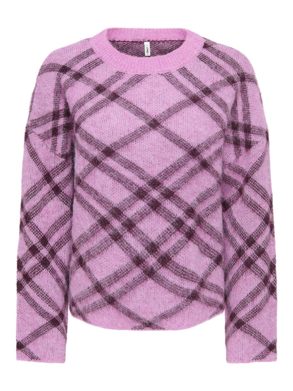 Onlnoeme Ls Pattern O-Neck Nca Knt Lilla