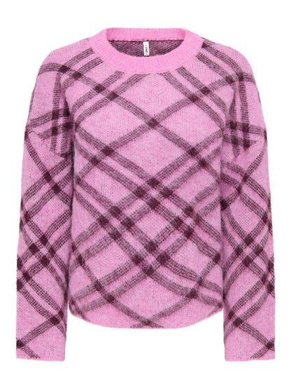 Onlnoeme Ls Pattern O-Neck Nca Knt Lilla