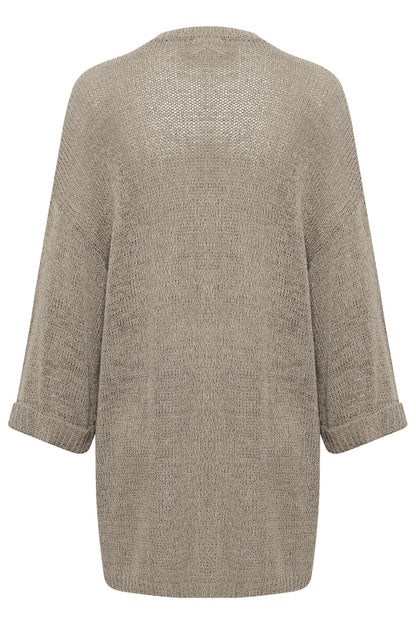 Crnixy Knit Kimono Fossil Melange