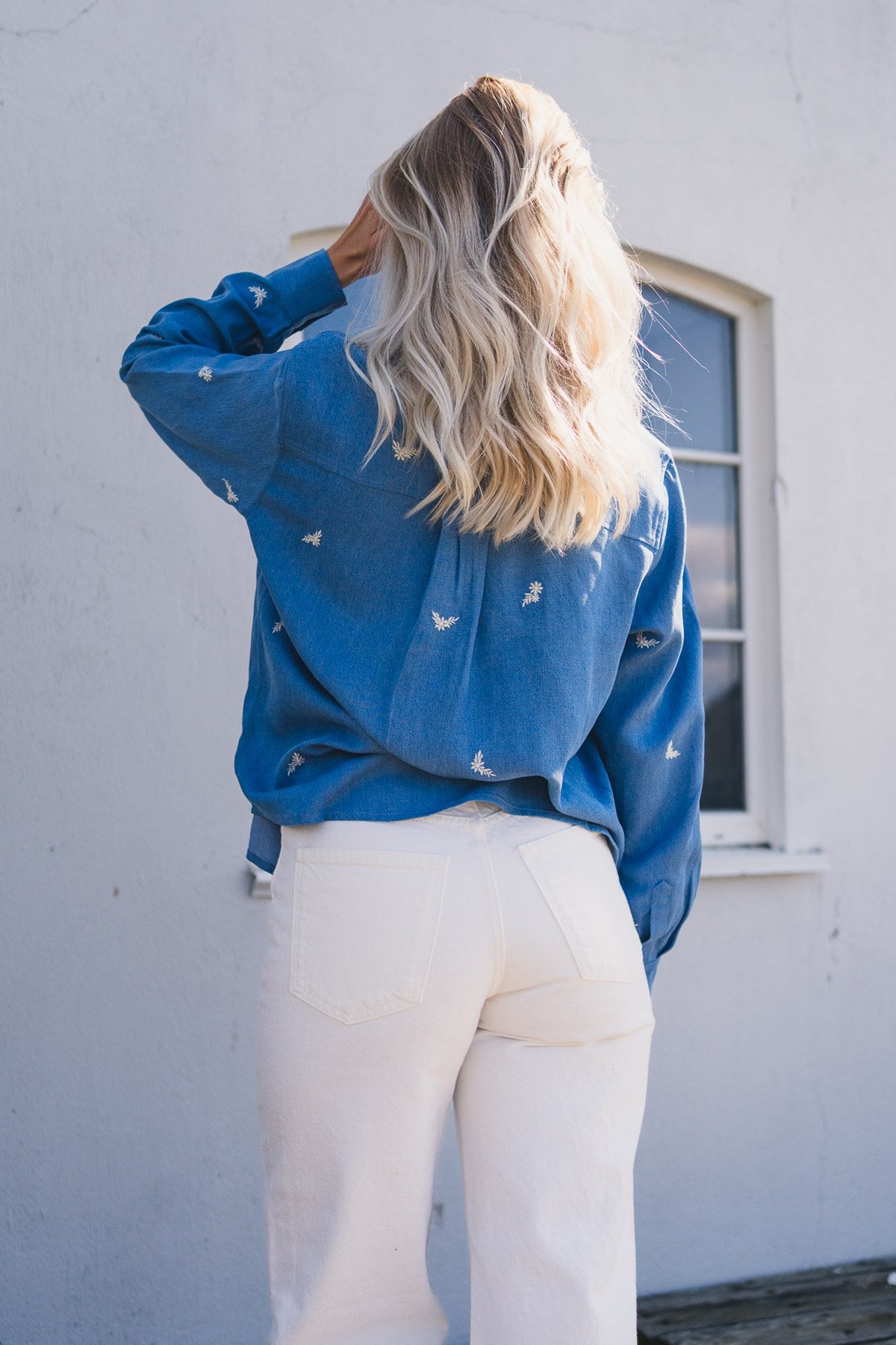 Rauspernilla Shirt Emb Blå