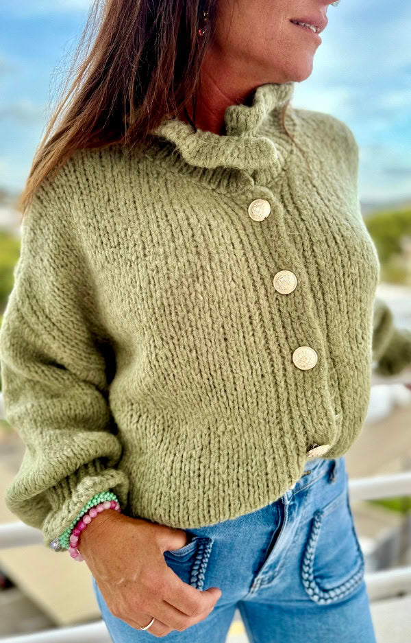 HEIDI CARDIGAN Army Grønn