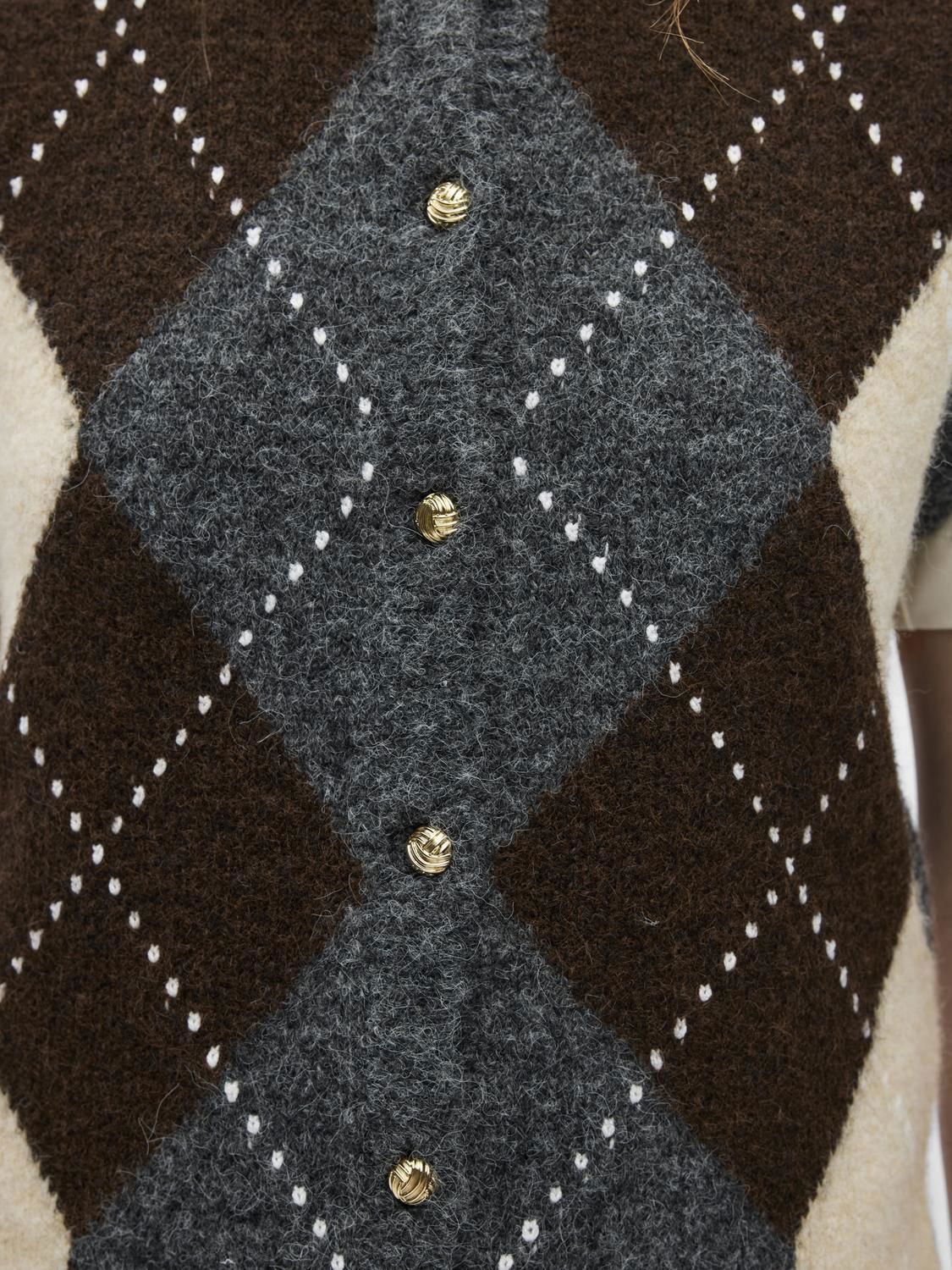 Objbrenda Re Knit Vest Cardigan Noos Grå