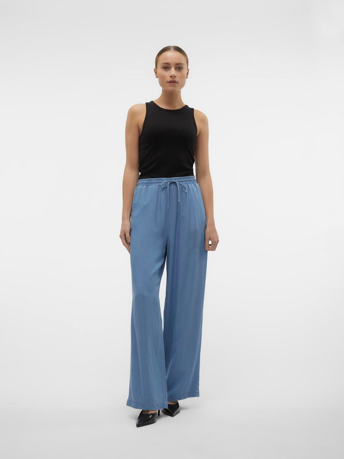 Vmbree Hw Long Loose Tencel Pants Ga Blå