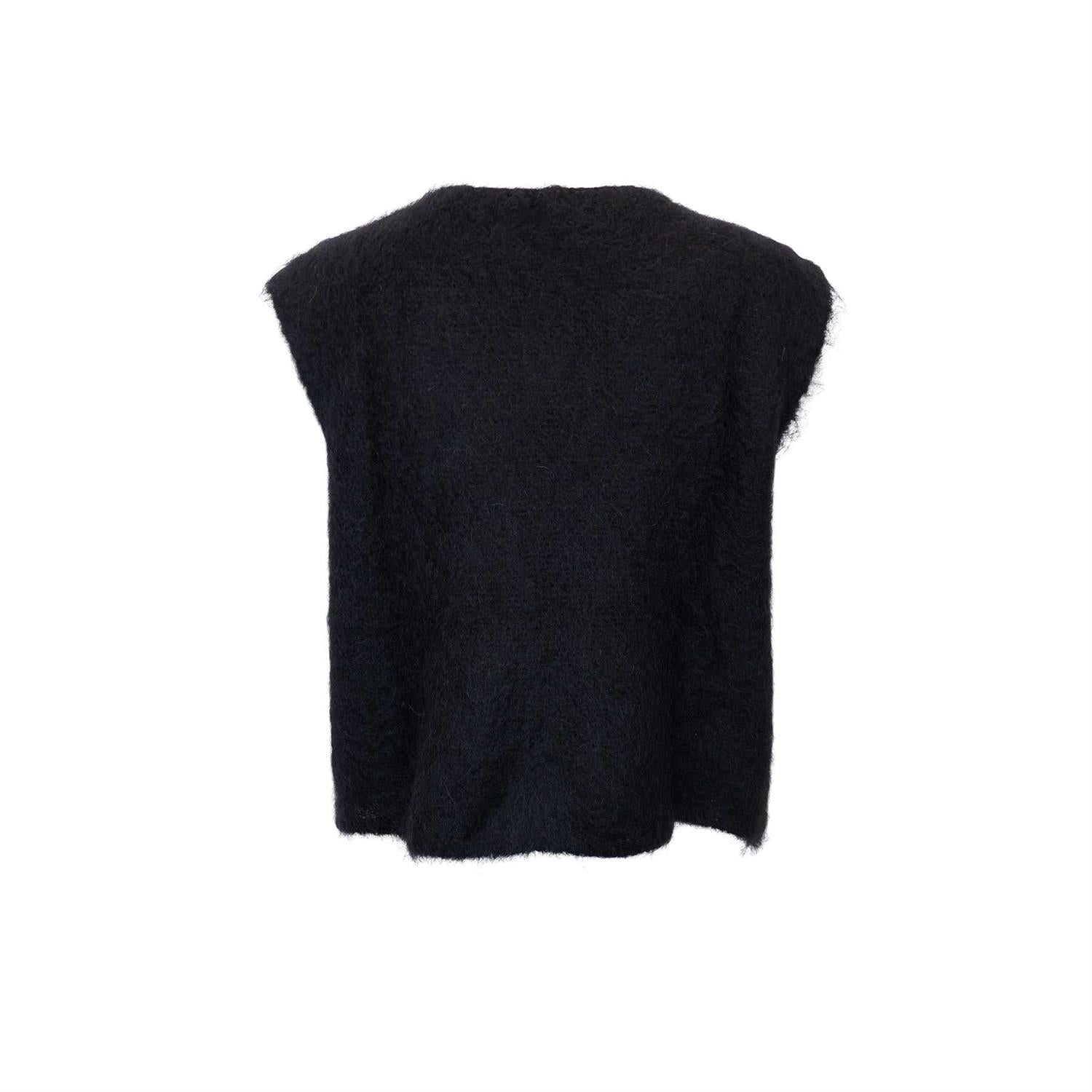 BCBJOERK KNITTED BUTTON VEST Svart