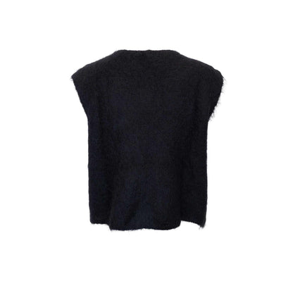 BCBJOERK KNITTED BUTTON VEST Svart