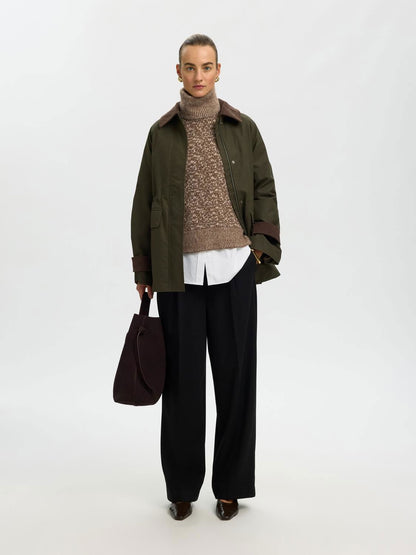 Slwlulu Duo Ls Knit High Neck Noos Brun