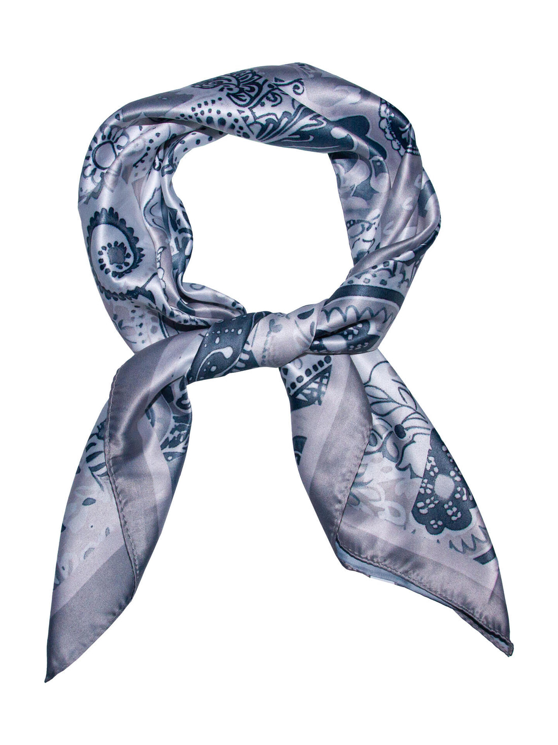 Skjerf m/små ruter 70x70 Grå