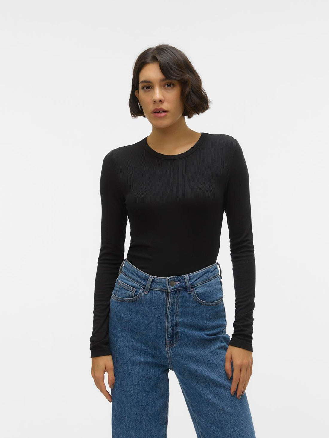 AWIRWINA LS O-NECK TOP NOOS Svart