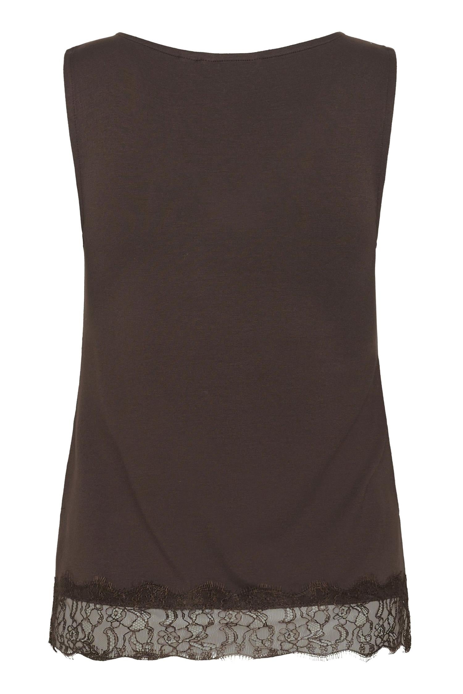 Cralvaia Jersey Lace Top Brun