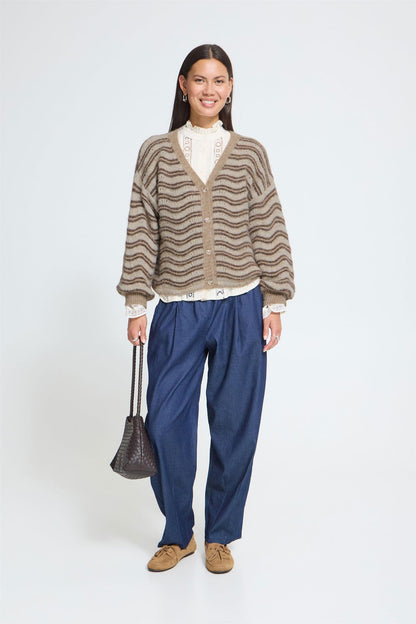 Sbxjava Knit Cardigan Beige
