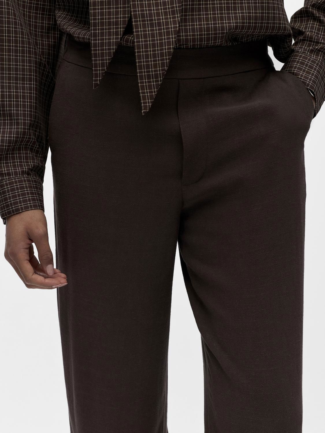 Objsanne Aline Wide Pant Noos Brun