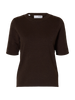 Slflura 2/4 Knit O-Neck Brun