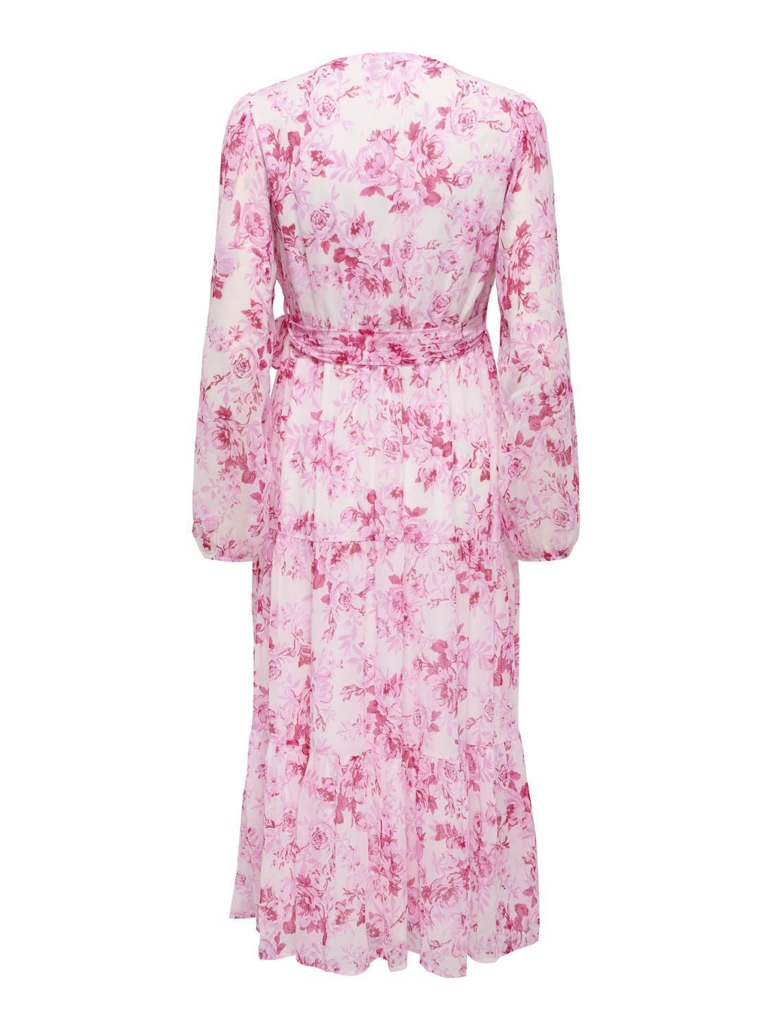 Onlmiriam Ls Wrap Midi Dress Cs Wvn Rosa