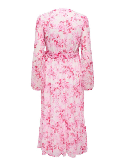 Onlmiriam Ls Wrap Midi Dress Cs Wvn Rosa
