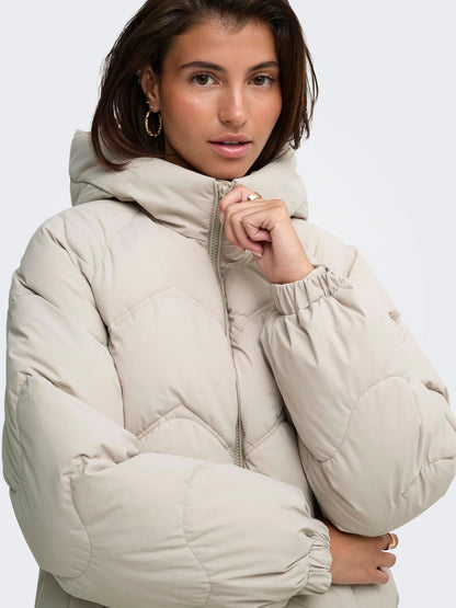 Jdypower Long Hood Puffer Otw Hab Beige