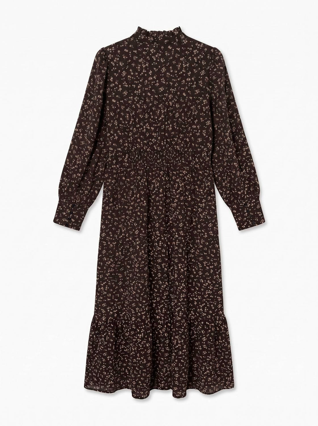 Awnoelle Ls High Neck Ankle Dress Brun