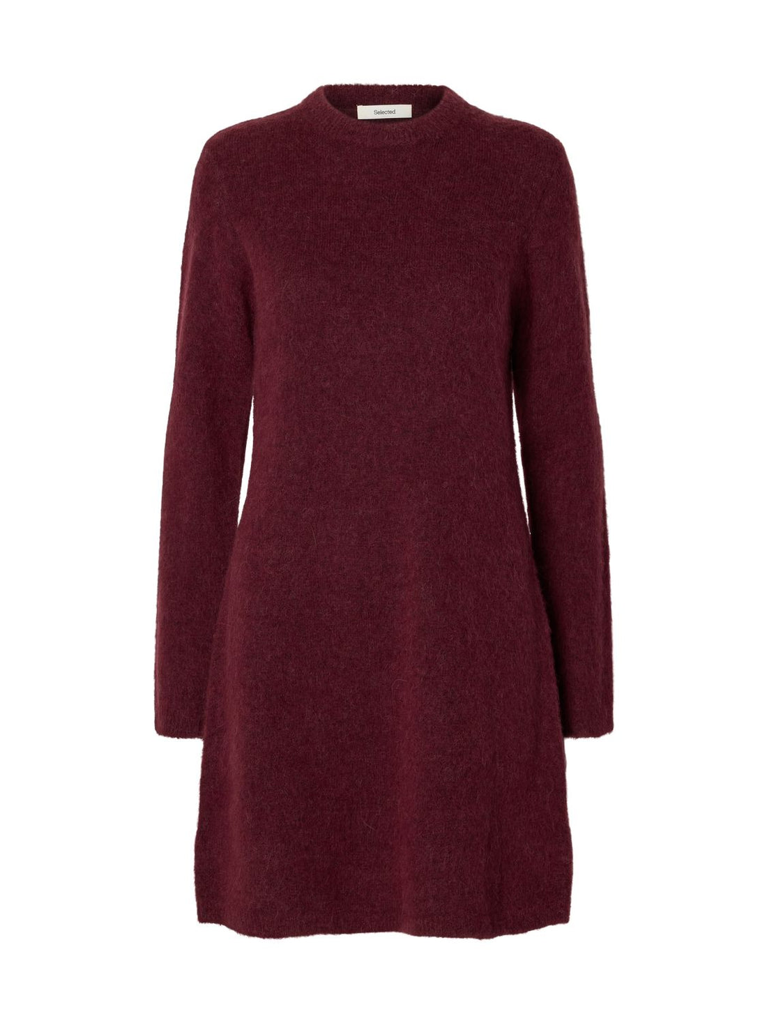 Slwlulu Brushed O-Neck Ls Dress Noos Burgunder