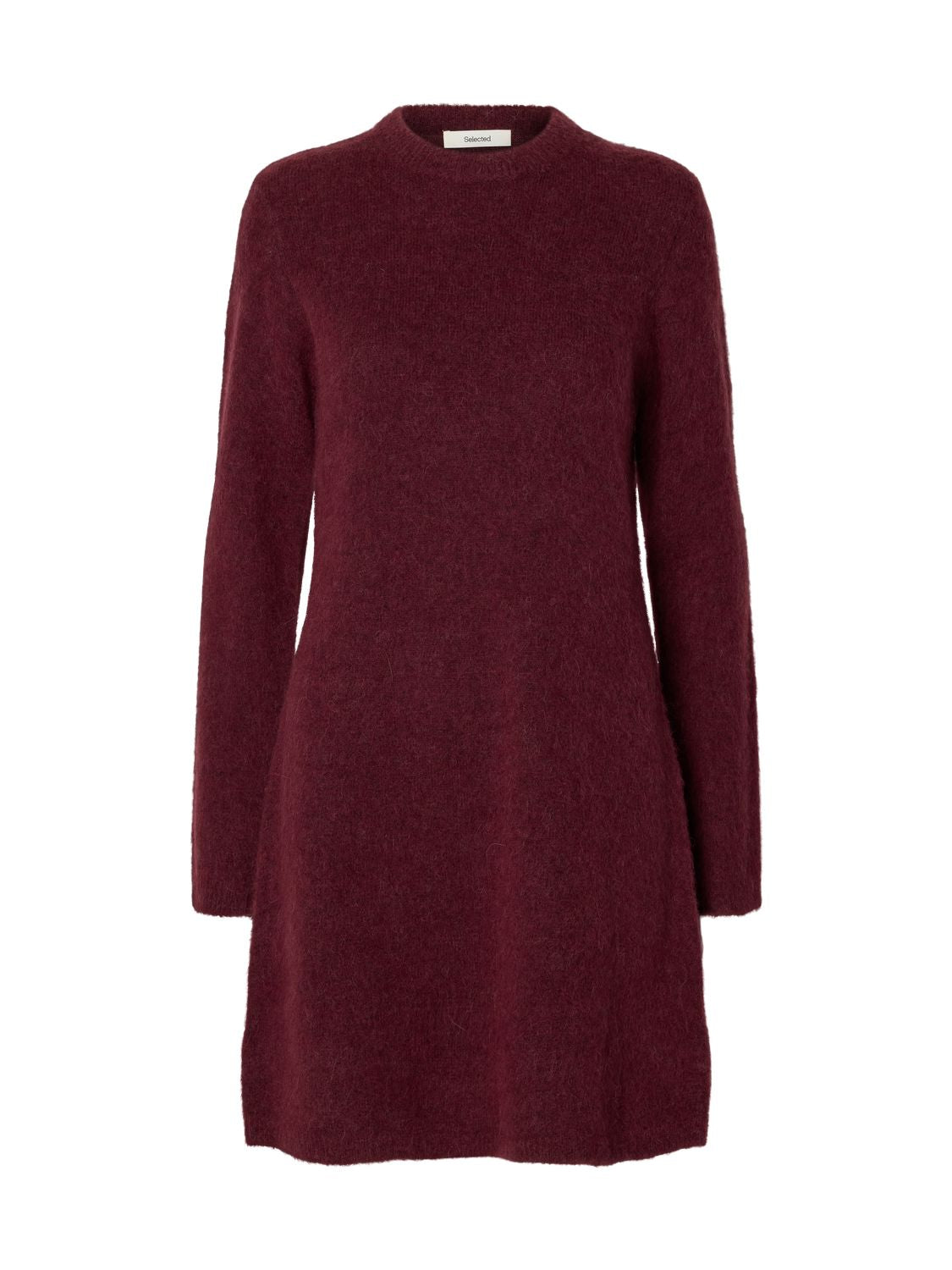 Slwlulu Brushed O-Neck Ls Dress Noos Burgunder