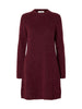 Slwlulu Brushed O-Neck Ls Dress Noos Burgunder