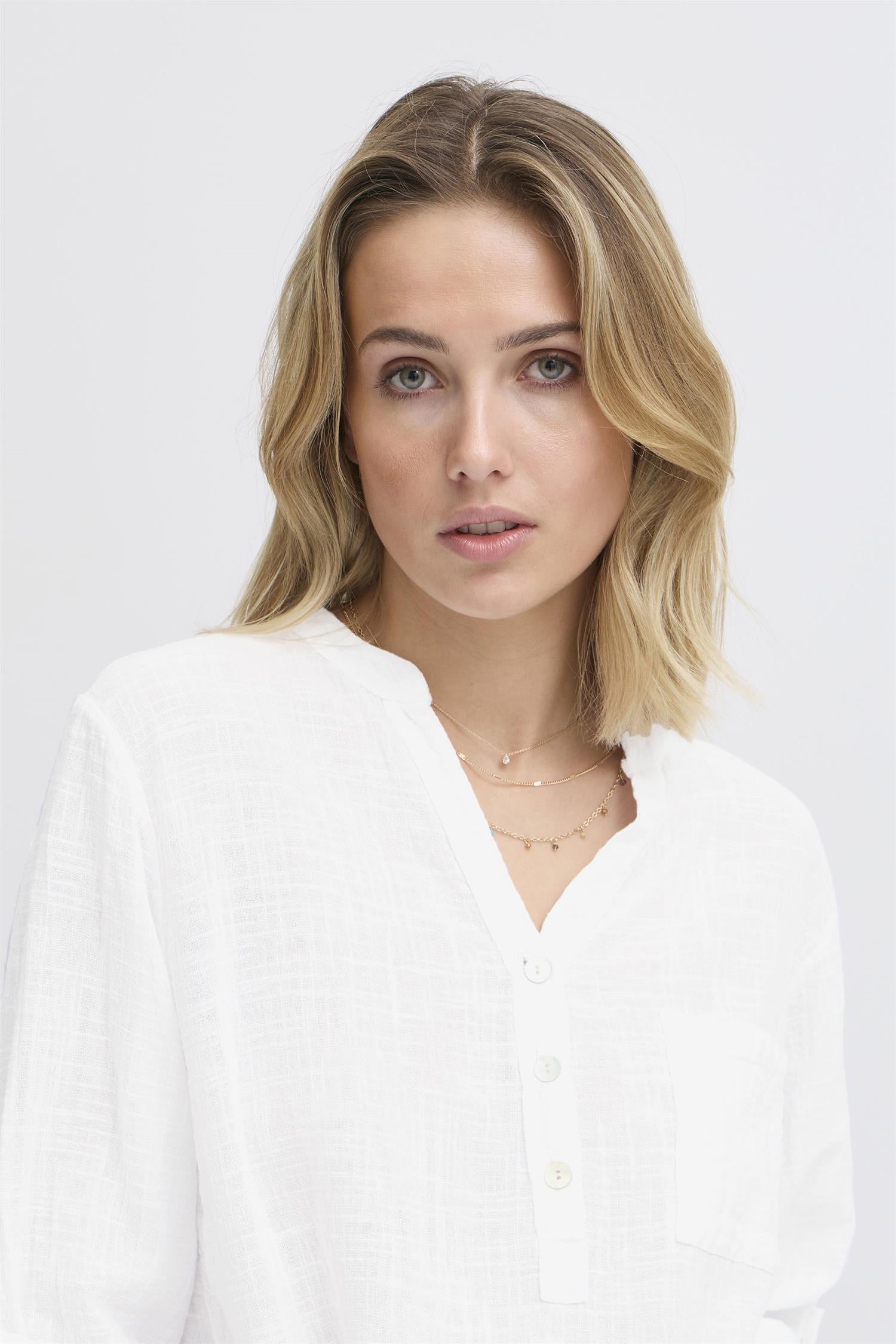 Sbalexa Solid Blouse 2 Hvit