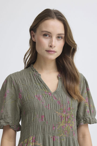 Sbalexa G Long Flo Dress Grønn
